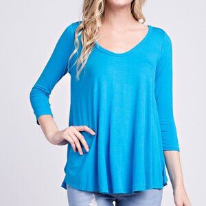 MITTOSHOP Premium Bamboo Flow Top | Bright Blue